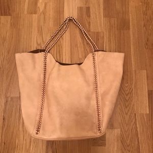 Faux leather tote